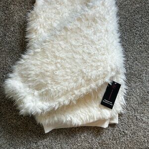 No Boundaries Cream purple and mint Faux Fur sweaters